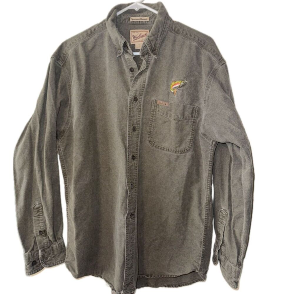 Woolrich Vintage Sportsman Chamois Button Down Shirt Sz L